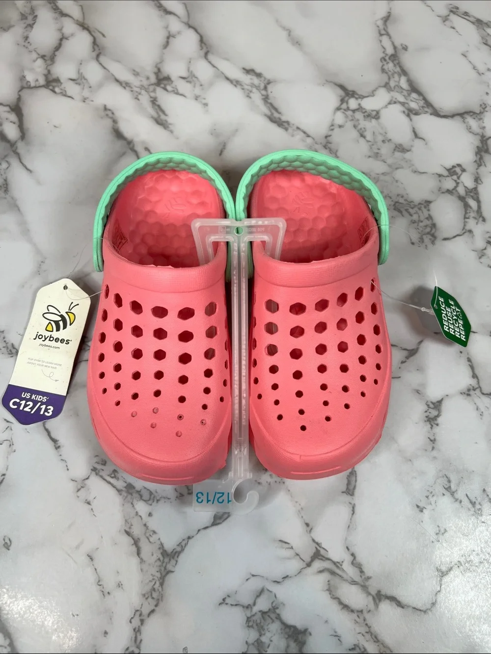 Joybees Toddler Harper Sandals - Pink/Mint Green Size C12/13